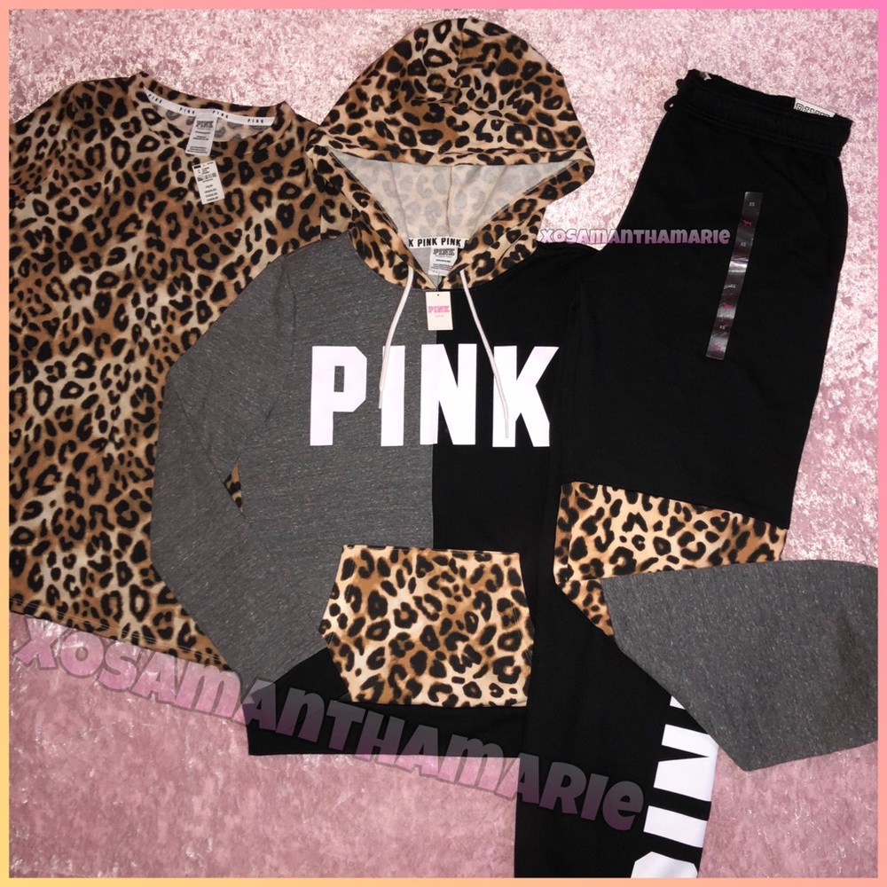 VS PINK Leopard Colorblock Set - Picture 2 of 14